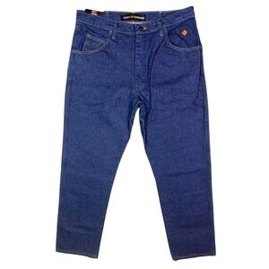 Wrangler FR Jeans Men's 35x32 CAT 2/2112 Relaxed Fit Blue Work Denim FR31MWZ NWT